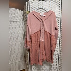 Pink Button-Up Romper